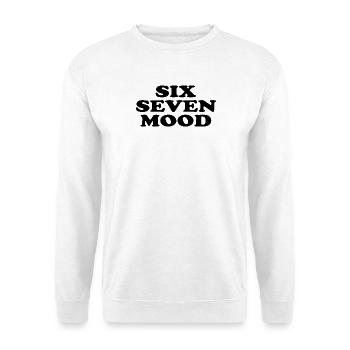 Six Seven Mood - 67 - Meme - Basketball - 6-7 - Unisex Pullover - Weiß - Vorne - Alina (178cm) & Michal (187cm)