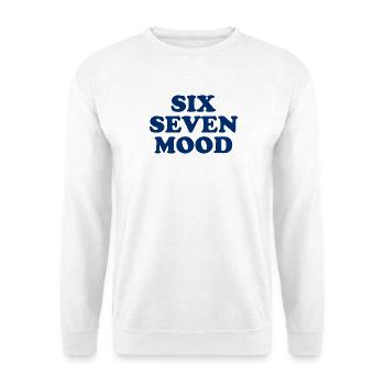 Six Seven Mood - 67 - Meme - Basketball - 6-7 - Unisex Pullover - Weiß - Vorne - Alina (178cm) & Michal (187cm)