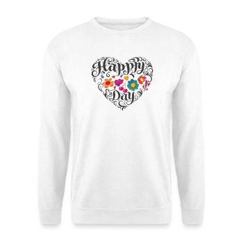 Flower Heart Happy Day - Unisex Sweatshirt - white - Front