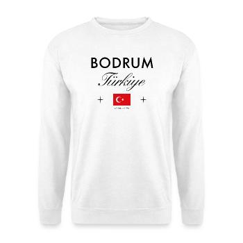 Bodrum Turkey Coordinates Travel Souvenir - Unisex Sweatshirt - white - Front