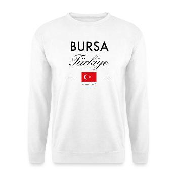 Bursa Turkei Koordinaten Reise Souvenir - Unisex Pullover - Weiß - Vorne