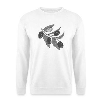 Olive Branches Grayscale - Unisex Sweatshirt - white - Front