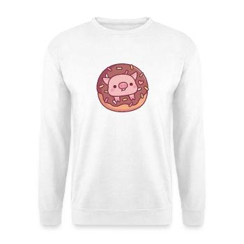 Cute Pig In Chocolate Donut With Sprinkles - Unisex Sweatshirt - white - Front