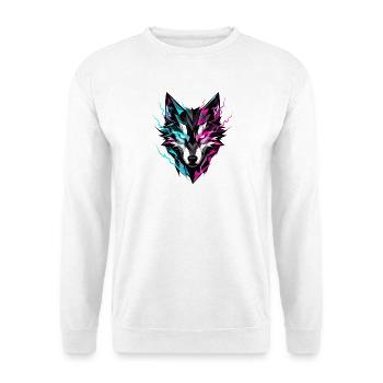 Wolfskopf neonfarben - Unisex Pullover - Weiß - Vorne