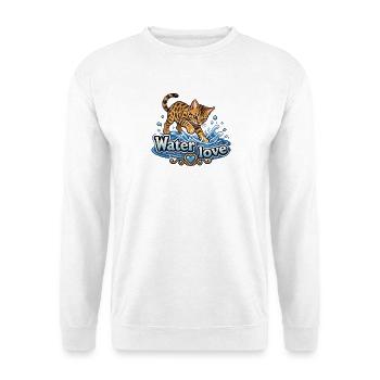 Retro Pixel Art Bengal Cat in Water - Unisex Sweatshirt - white - Front