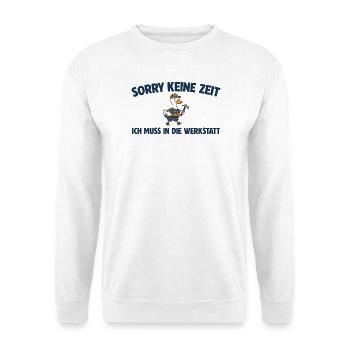 Handwerker Gans muss in die Werkstatt - Unisex Pullover - Weiß - Vorne