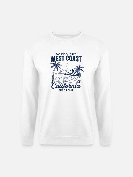 West Coast California Surf Vintage - Unisex Pullover - Weiß