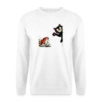 Poisson koi carpe carpe koi chat koi - Sweat-shirt Unisexe - blanc - Devant