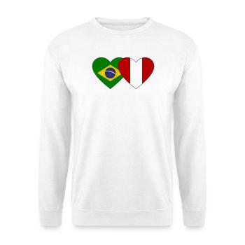 Brazil Peru Flag Hands Heart Shape Used - Unisex Sweatshirt - white - Front
