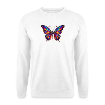 Colorful Stained Glass Butterfly - Unisex Sweatshirt - white - Front