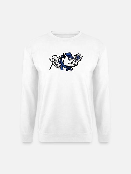 Wildschwein Schaedel Logo - Unisex Pullover - Weiß