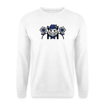 Wildschwein Edelweiss Wappen - Unisex Pullover - Weiß - Vorne