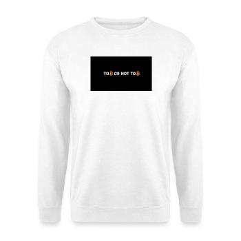 To Bitcoin or Not to Bitcoin - Unisex Pullover - Weiß - Vorne - Alina (178cm) & Michal (187cm)