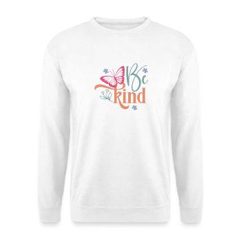 Création florale papillon Be Kind - Sweat-shirt Unisexe - blanc - Devant