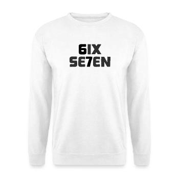 Six Seven - 67 - Meme - Basketball - 6-7 - Unisex Pullover - Weiß - Vorne - Alina (178cm) & Michal (187cm)