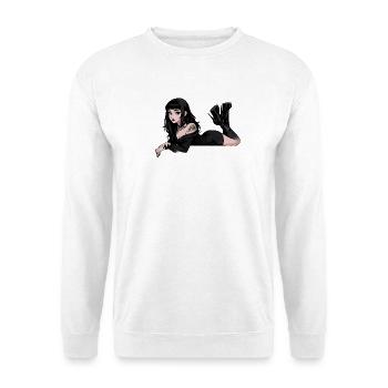 Élégante Sombre Pin-up Gothique - Sweat-shirt Unisexe - blanc - Devant