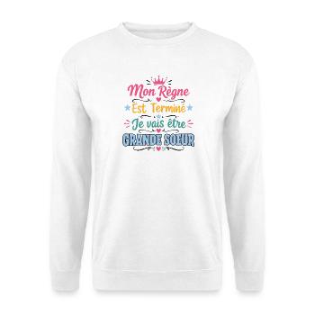 Annonce Grossesse Futur Grande Soeur Cadeau - Sweat-shirt Unisexe - blanc - Devant