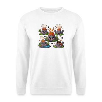 Volcans amusants avec des délices de lave - Sweat-shirt Unisexe - blanc - Devant