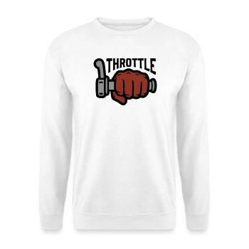 Lettrage de la poignée de la manette des gaz - Sweat-shirt Unisexe - blanc - Devant