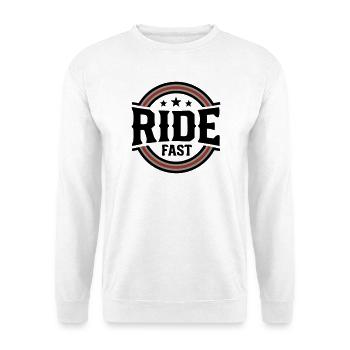 Ride Fast Badge Logo - Sweat-shirt Unisexe - blanc - Devant