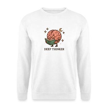 Deep thinker brain while reading - Unisex Sweatshirt - white - Front