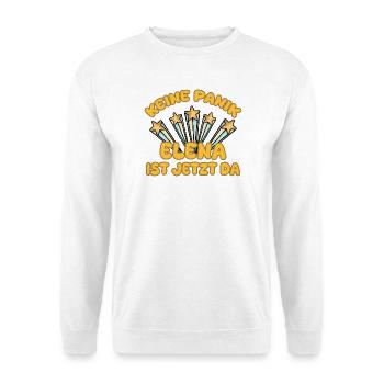 Spruch Elena - Unisex Pullover - Weiß - Vorne - Alina (178cm) & Michal (187cm)
