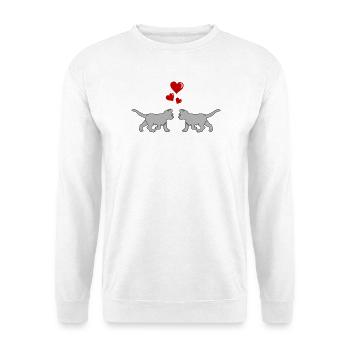 katze_verliebt_02 - Unisex Pullover - Weiß - Vorne