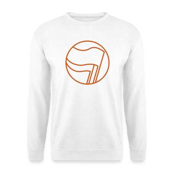 antifa orange - Unisex Pullover - Weiß - Vorne - Alina (178cm) & Michal (187cm)