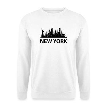 NEW YORK Skyline - Unisex Pullover - Weiß - Vorne
