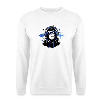 DJ-Affe mit Hoodie - Unisex Pullover - Weiß - Vorne