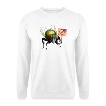 Der Fliegenprotestler - Unisex Pullover - Weiß - Vorne