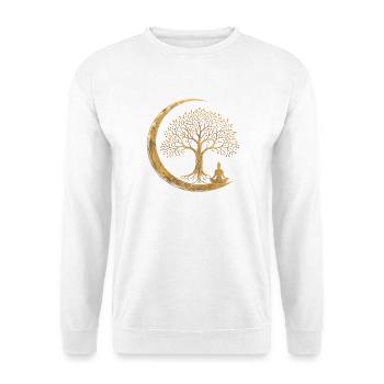 Goldener Lebensbaum Mond Meditation Spiritualität - Unisex Pullover - Weiß - Vorne