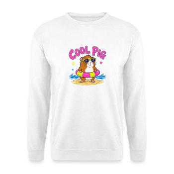 Cooles Meerschweinchen Sonnenbrille Sommer Spaß - Unisex Pullover - Weiß - Vorne