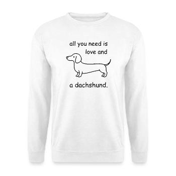 All You Need Is Love & Dackel – Comic - Unisex Pullover - Weiß - Vorne