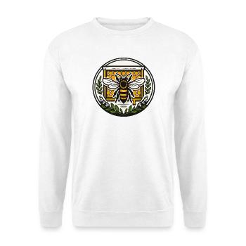 Bienenembleme Honigwabe - Unisex Pullover - Weiß - Vorne