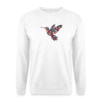 Colibri à motif floral - Sweat-shirt Unisexe - blanc - Devant