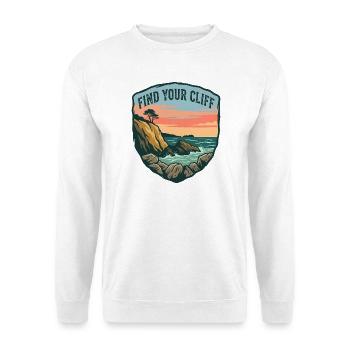 Vintage Cliff and Ocean Motivationspatch - Unisex Pullover - Weiß - Vorne