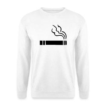 Zigarette Raucherzone - Unisex Pullover - Weiß - Vorne - Alina (178cm) & Michal (187cm)