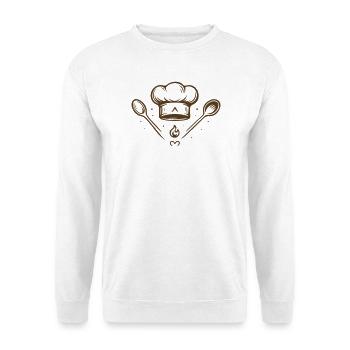 Baker Hat – Baking Symbol Motif - Unisex Sweatshirt - white - Front