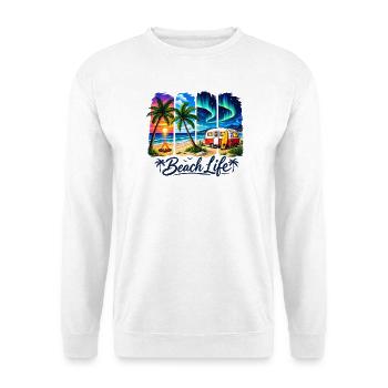 Beach Life: Sunset & Camper - Unisex Sweatshirt - white - Front