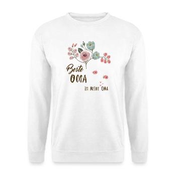 Beste Oma Blütenbotschaft - Unisex Pullover - Weiß - Vorne