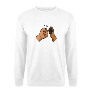 Fist Bump Bond Across Species Animal friend - Unisex Sweatshirt - white - Front