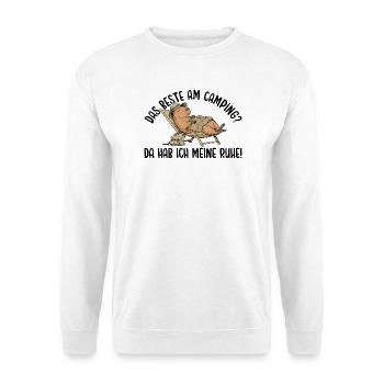 Camping Da hab ich meine Ruhe Capybara Liegestuhl - Unisex Pullover - Weiß - Vorne