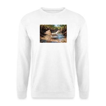 Origami paper crab in a natural mangrove forest ri - Unisex Pullover - Weiß - Vorne