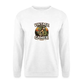 Vintage Dino Gamer Retro Tee - Unisex Sweatshirt - white - Front