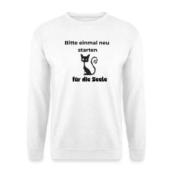 Neustart für die Seele. Katze IT Spruch - Unisex Pullover - Weiß - Vorne