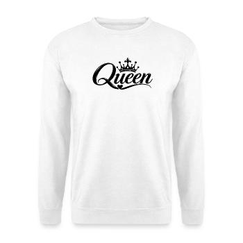 Königin Eleganz Schwarz und Krone - Unisex Pullover - Weiß - Vorne - Alina (178cm) & Michal (187cm)