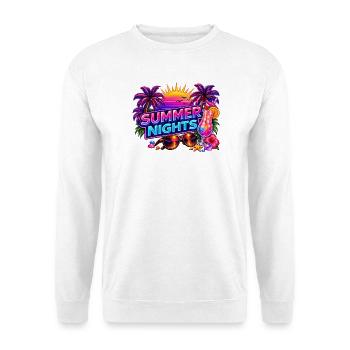 Nuits d'Été Néon Tropiques - Sweat-shirt Unisexe - blanc - Devant