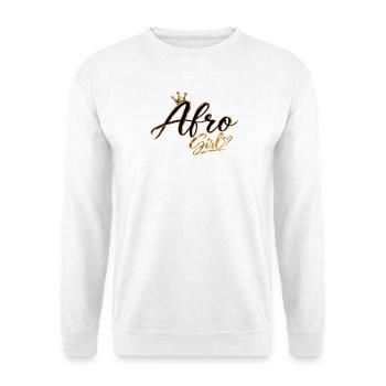 Afro Girl Couronne Or - Sweat-shirt Unisexe - blanc - Devant