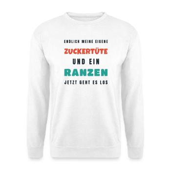 Endlich meine eigene Zuckertüte - Einschulung - Unisex Pullover - Weiß - Vorne